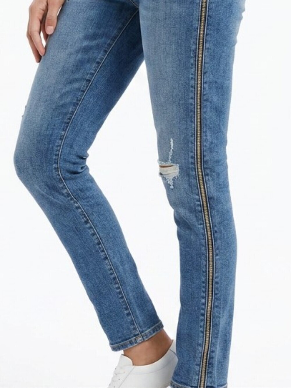 Rare Reformation Hepburn Blue Skinny Jeans with fullSide Zippers Size 23 women's